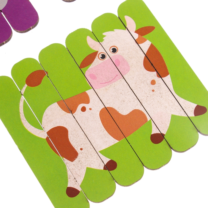 Головоломка. Собери 6 картинок «Ферма», двусторонние палочки Головоломка. Собери 6 картинок «Ферма», двусторонние палочки