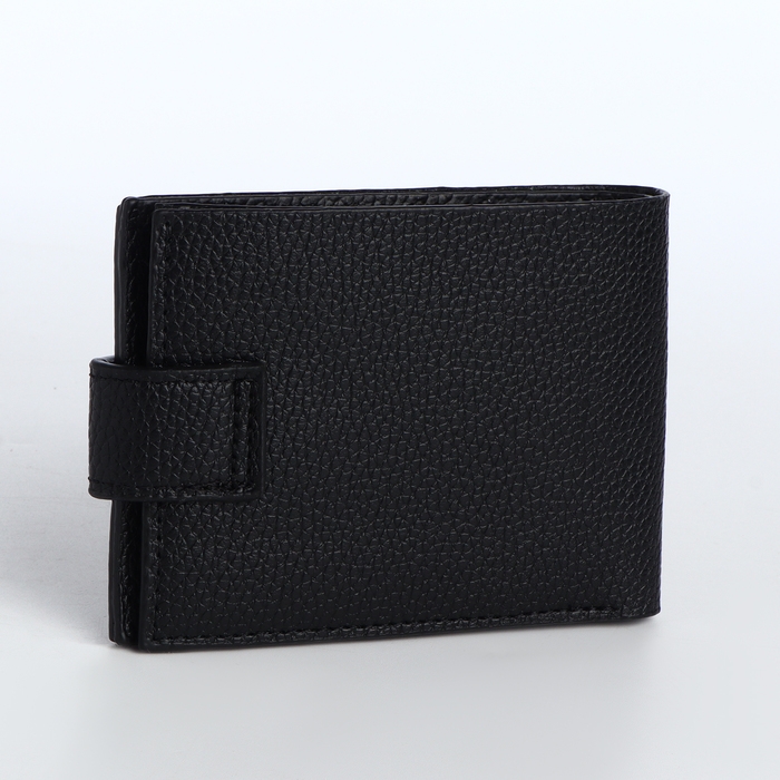 Портмоне мужское на кнопке, отдел для карт, монет, цвет чёрный Портмоне мужское на кнопке, отдел для карт, монет, цвет чёрный