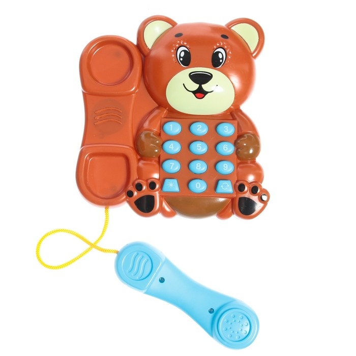 Музыкальный телефон &laquo;Весёлый мишка&raquo;, звук, свет