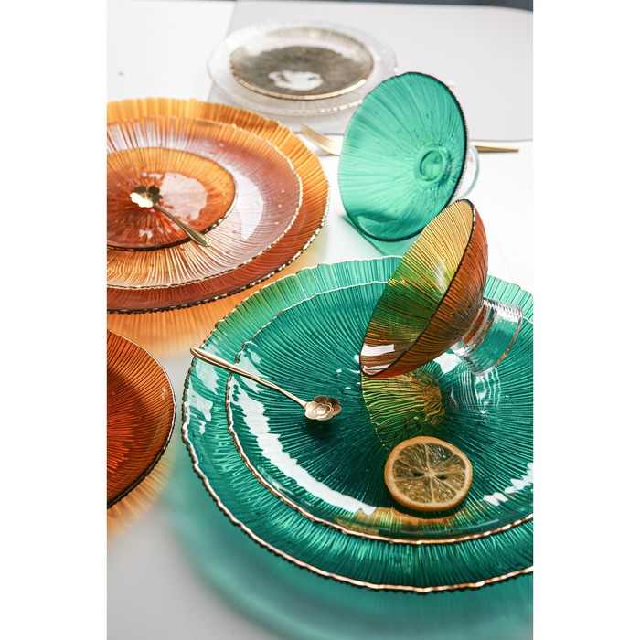 Тарелка - блюдо подстановочное &laquo;Фейверк&raquo;, d=27 см, цвет изумрудный