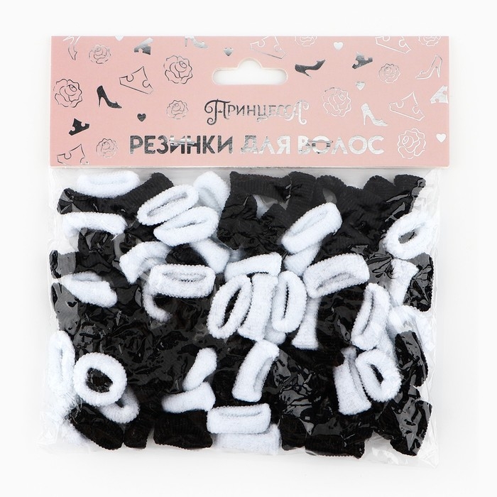 Набор резинок для волос 100 шт, 1 см, Принцессы Набор резинок для волос 100 шт, 1 см, Принцессы