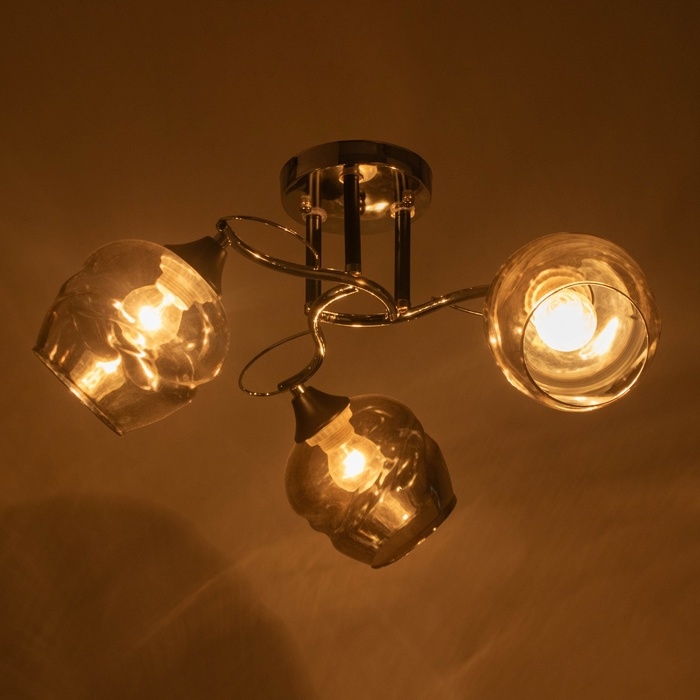 Люстра Люстра "Миллениум" 3х60Вт Е27 Хром, чёрный 56х56х23см