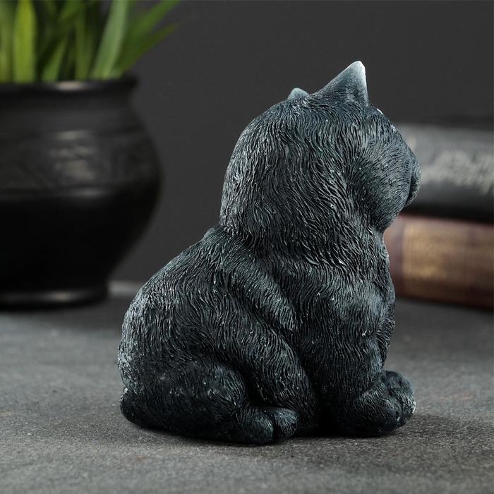 Фигура  Фигура "Кот сидит" серо-голубой, 10х9х11см