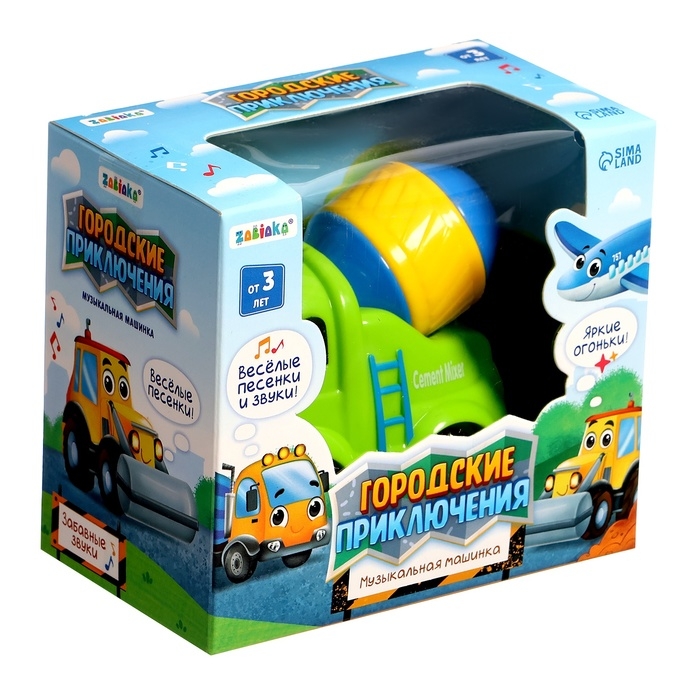 Музыкальная машинка «Городские приключения: Бетономешалка», звук, свет Музыкальная машинка «Городские приключения: Бетономешалка», звук, свет