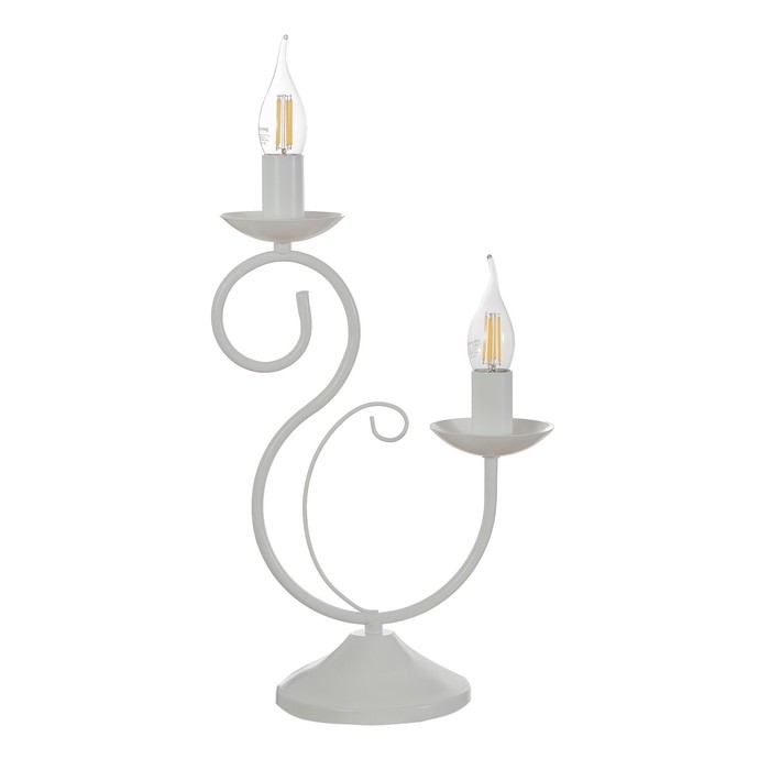 Настольная лампа Настольная лампа "Лале" 2х15Вт Е14 белый RISALUX