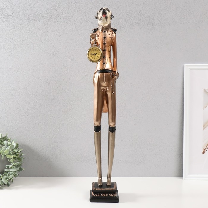 Сувенир полистоун с часами Сувенир полистоун с часами "Пёс дворецкий" 12,5х10,5х67 см