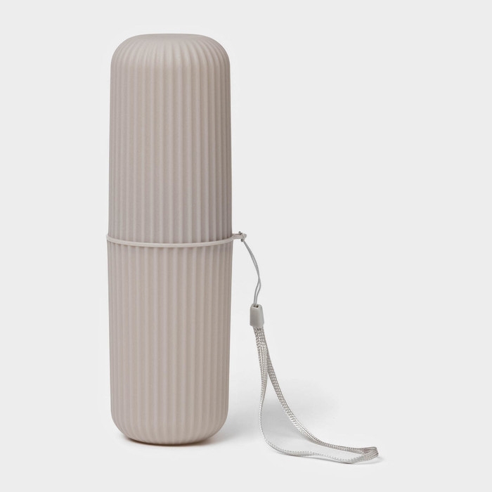 Футляр для зубной щётки и пасты «Ребрис», 19×6,7×5,8 см, цвет бежевый