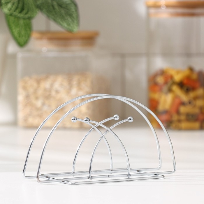 Салфетница Доляна «Меч», 13,5×6×7 см, цвет хром Салфетница Доляна «Меч», 13,5×6×7 см, цвет хром