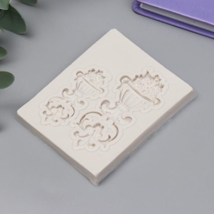 Молд силикон Молд силикон "Клумбы с цветами" 2 предмета 0,7х7,6х6,1 см