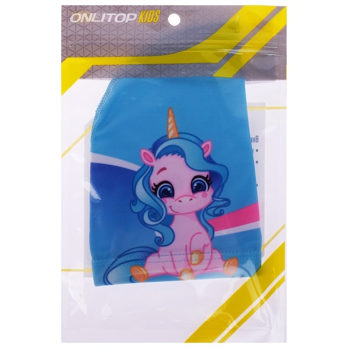 Шапочка для плавания детская ONLYTOP «Единорожка», тканевая, обхват 46-52 см Шапочка для плавания детская ONLYTOP «Единорожка», тканевая, обхват 46-52 см