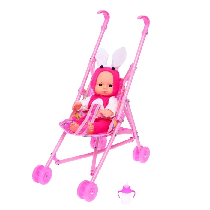 Пупс «Мой малыш», в костюмчике, с коляской и аксессуарами, МИКС Пупс «Мой малыш», в костюмчике, с коляской и аксессуарами, МИКС