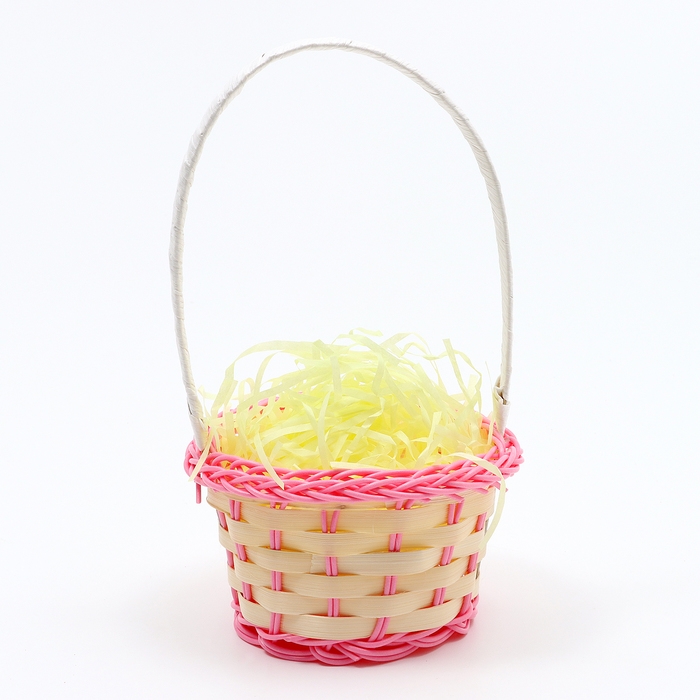 Корзина плетеная, розовая, 20 × 8 см Корзина плетеная, розовая, 20 × 8 см