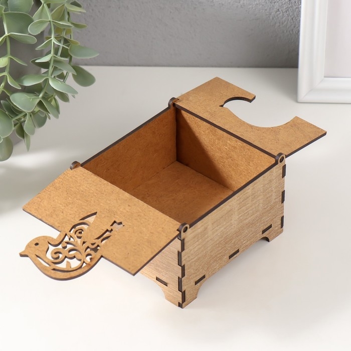 Шкатулка комбинированная  Шкатулка комбинированная "Птица" 10,5х10х7 см