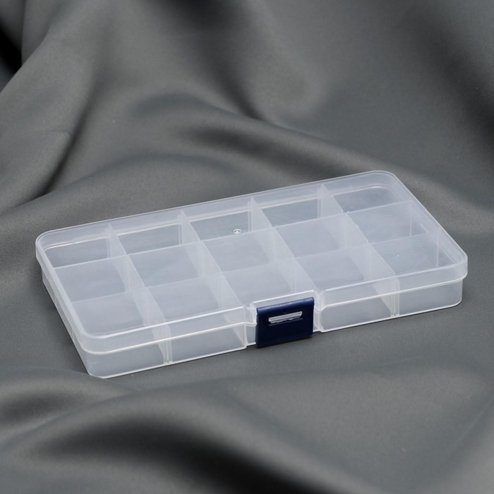 Органайзер для декора, со съёмными ячейками, с подвесом, 15 отделений, 17,5 × 10 × 2 см, цвет прозрачный Органайзер для декора, со съёмными ячейками, с подвесом, 15 отделений, 17,5 × 10 × 2 см, цвет прозрачный