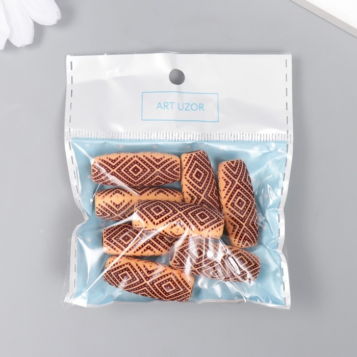 Бусины для творчества пластик Бусины для творчества пластик "Этно. Двойной ромб" набор 20 гр 1,2х1,2х3 см