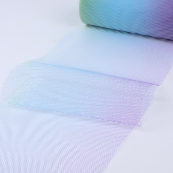 Фатин, 15 см, 11 ± 1 г/кв.м, 23 ± 1 м, цвет зелёно-голубой градиент №6 Фатин, 15 см, 11 ± 1 г/кв.м, 23 ± 1 м, цвет зелёно-голубой градиент №6