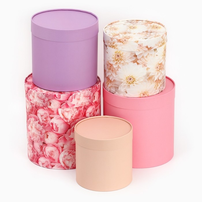 Набор круглых коробок 10 в 1, упаковка подарочная, «Цветочная нежность», 10 х 10 - 23.5 х 23.5 см Набор круглых коробок 10 в 1, упаковка подарочная, «Цветочная нежность», 10 х 10 - 23.5 х 23.5 см