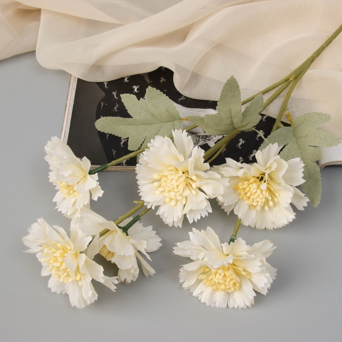 Цветы искусственные Цветы искусственные "Гвоздика каспар галант" 58х7 см, белый