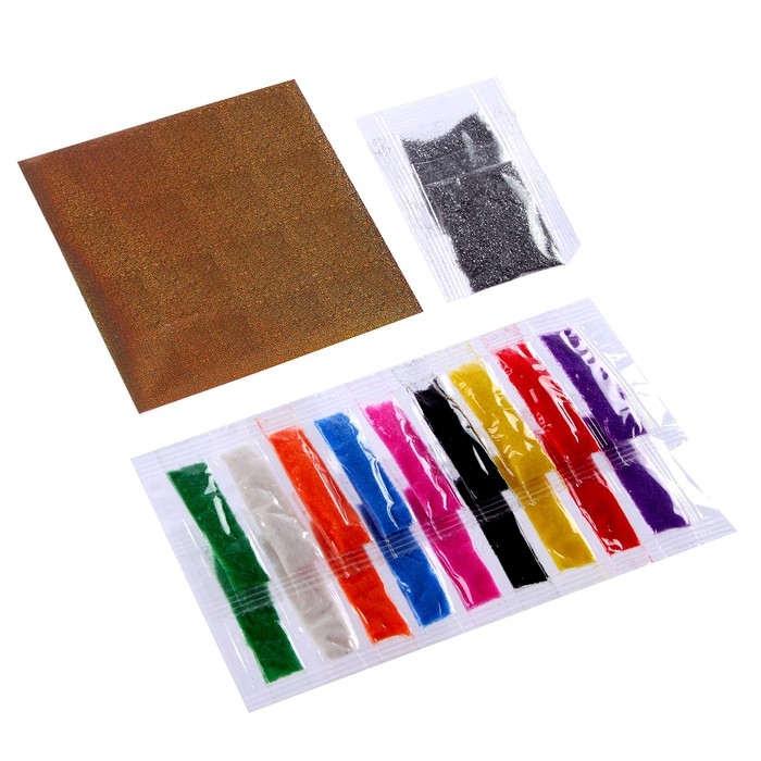 Фреска песком Фреска песком "Морской дуэт" + 9 цветов песка по 4 гр, блёстки, стека