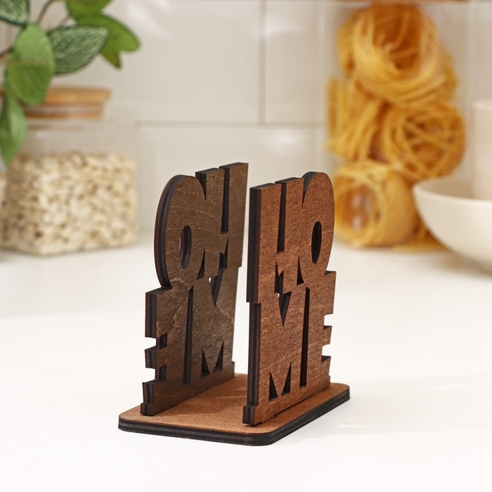 Салфетница деревянная Салфетница деревянная "HOME", 12x8x11,9 см, цвет коричневый