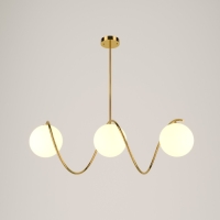 Люстра "Спираль" 3х40Вт E27 золото 20х80х90 см BayerLux