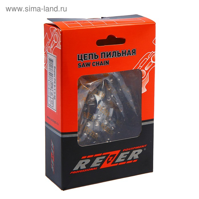 Цепь для бензопилы Rezer SUPER PS-9-1.3-50, 14 Цепь для бензопилы Rezer SUPER PS-9-1.3-50, 14", шаг 3/8", паз 1.3 мм, 50 звеньев, полупроф.