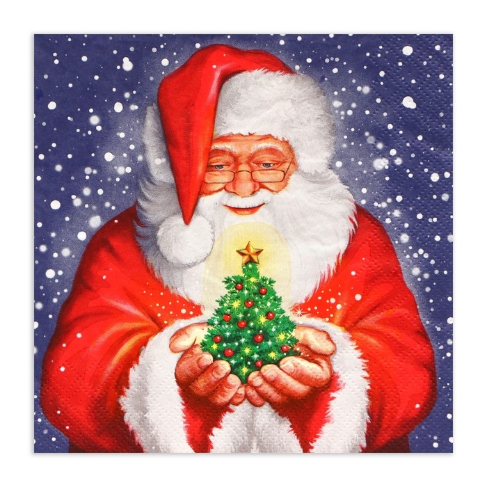 Новогодние салфетки бумажные Home Collection «Дед мороз и новогодняя ель», 3 слоя, 33х33 см, 20 шт Новогодние салфетки бумажные Home Collection «Дед мороз и новогодняя ель», 3 слоя, 33х33 см, 20 шт