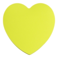 Блок с липким краем бумажный 70x70мм, ErichKrause "Heart Neon", 50 листов, желтый