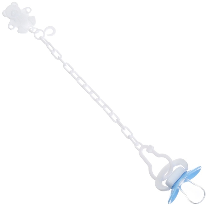 Соска - пустышка силиконовая ортодонтическая, от 6 мес., с держателем, цвет МИКС