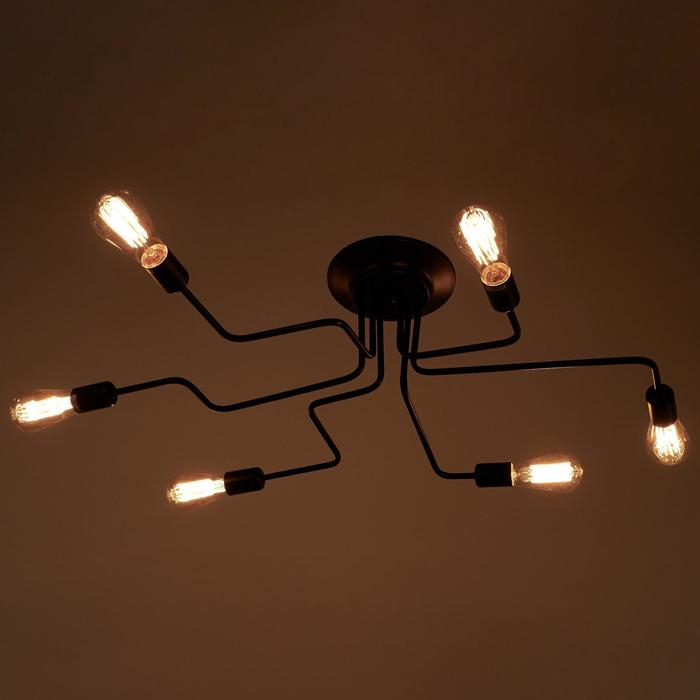 Люстра  Люстра "Линии" 6х40Вт Е27 черный 80х65х18 см BayerLux