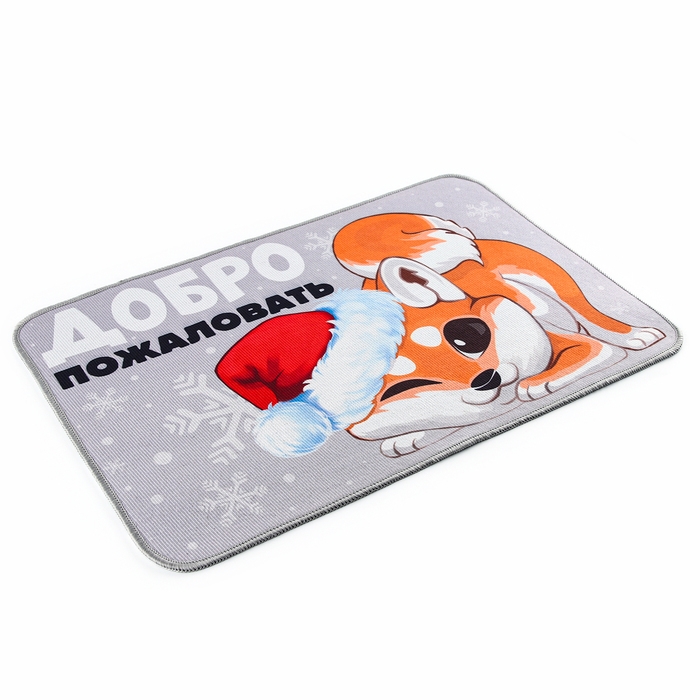 Коврик новогодний придверный &laquo;Новый год: Добро пожаловать&raquo;, 40 х 60 см