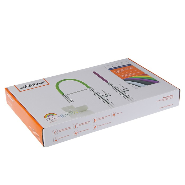 Смеситель для кухни Accoona A4890F-1, однорычажный, латунь, черный/хром Смеситель для кухни Accoona A4890F-1, однорычажный, латунь, черный/хром