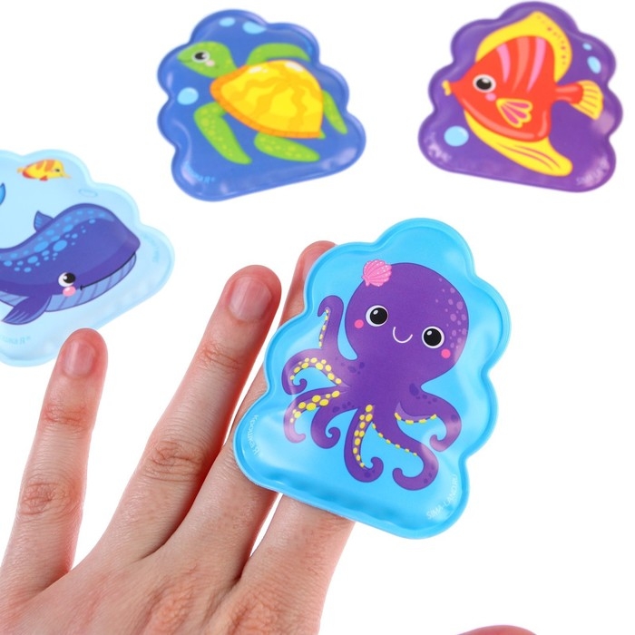 Игрушки для ванны «Подводный мир» книжка и пальчиковый театр, Крошка Я Игрушки для ванны «Подводный мир» книжка и пальчиковый театр, Крошка Я