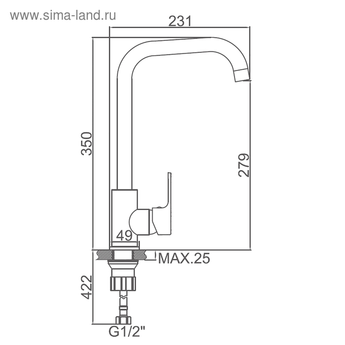 Cмеситель для кухни Accoona A5419, с набором цветных накладок на ручку, латунь, хром Cмеситель для кухни Accoona A5419, с набором цветных накладок на ручку, латунь, хром