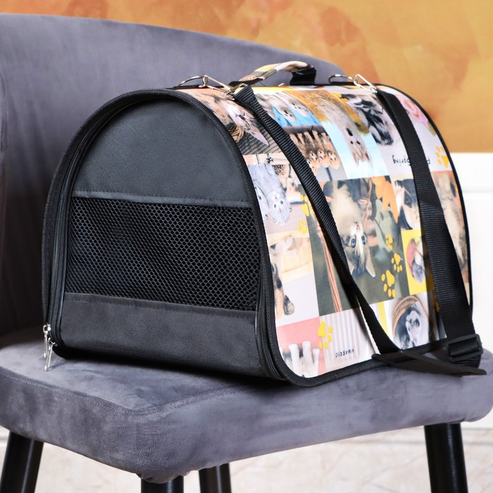 Сумка - переноска для животных с принтом, 46 х 28,5 х 30 см микс Сумка - переноска для животных с принтом, 46 х 28,5 х 30 см микс