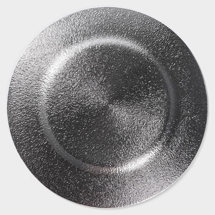 Тарелка стеклянная Magistro «Карамель. Синее серебро», d=27 см, цвет синий Тарелка стеклянная Magistro «Карамель. Синее серебро», d=27 см, цвет синий