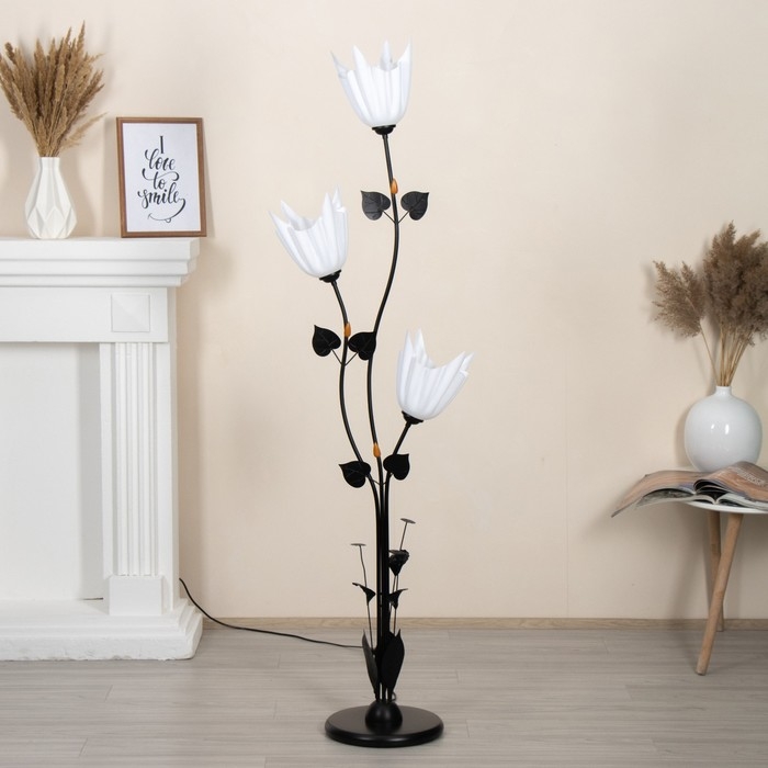 Торшер  Торшер "Ариадна" 3хЕ27 15Вт чёрно-белый h.155 см