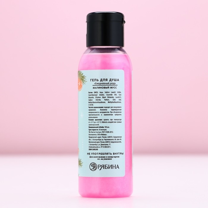 Гель для душа «Игристого года!», 100 мл, аромат малинового мусса, Новый Год