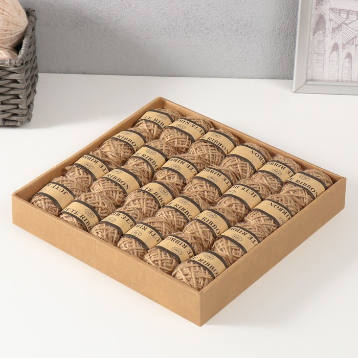 Тесьма декоративная текстиль Тесьма декоративная текстиль "Джут натуральный" намотка 10 метров набор 24 шт 4,5х25х25 см