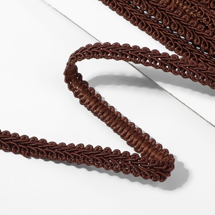 Тесьма декоративная «Шанель», 8 мм, 10 ± 1 м, цвет коричневый Тесьма декоративная «Шанель», 8 мм, 10 ± 1 м, цвет коричневый