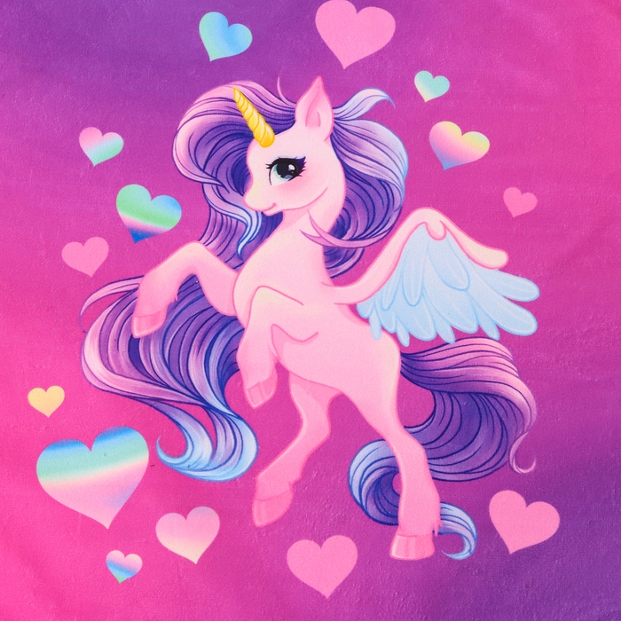 Сумка детская «Единорог», 35 × 30 см, цвет фиолетовый