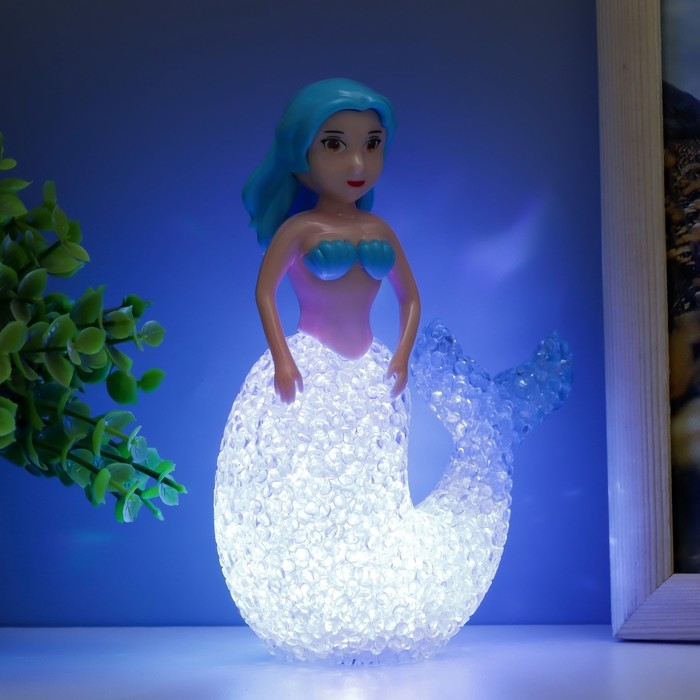 Ночник Ночник "Русалочка" LED RGB от батареек 3хLR44 МИКС 10х10х15,5см RISALUX