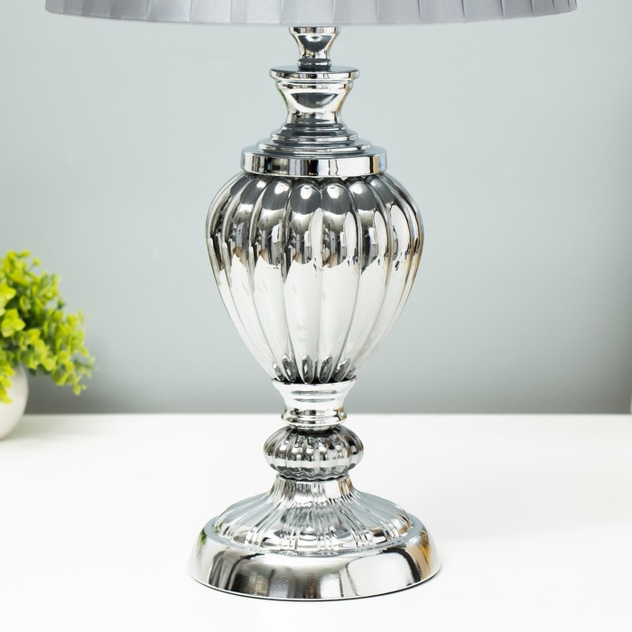 Настольная лампа "Авиталь" Е27 40Вт серебро 29,5х29,5х55 см RISALUX