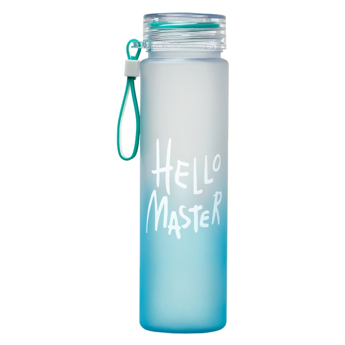 Бутылка для воды, 500 мл Hello Master, 22 х 6 см, голубая Бутылка для воды, 500 мл Hello Master, 22 х 6 см, голубая