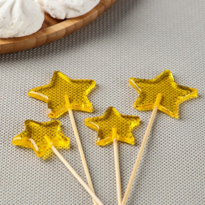 Силиконовый молд для леденцов и шоколада «Звёзды», 4 и 5 см, цвет прозрачный Силиконовый молд для леденцов и шоколада «Звёзды», 4 и 5 см, цвет прозрачный