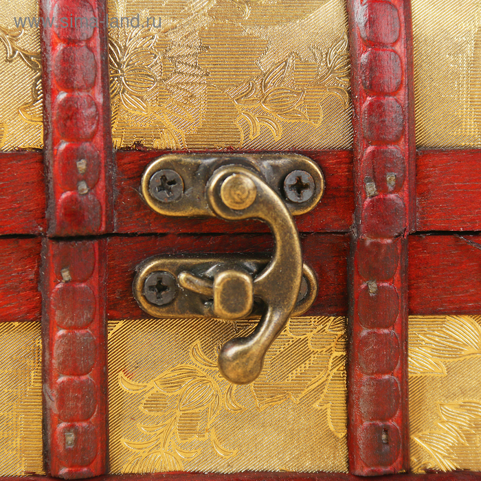 Шкатулка сундучок "Золотые цветы" набор 2 шт 7х6,5х11 см 9,5х14х9 см