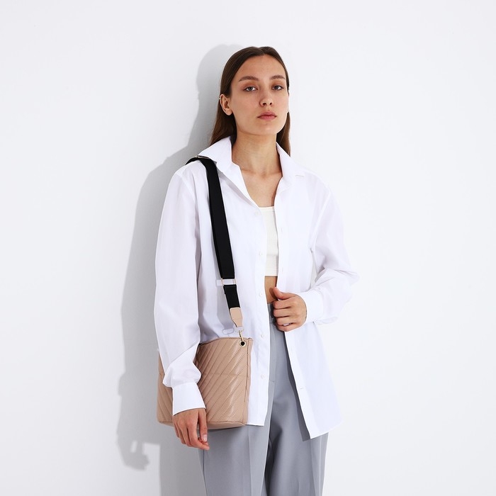 Сумка кросс-боди на молнии, цвет бежевый Сумка кросс-боди на молнии, цвет бежевый