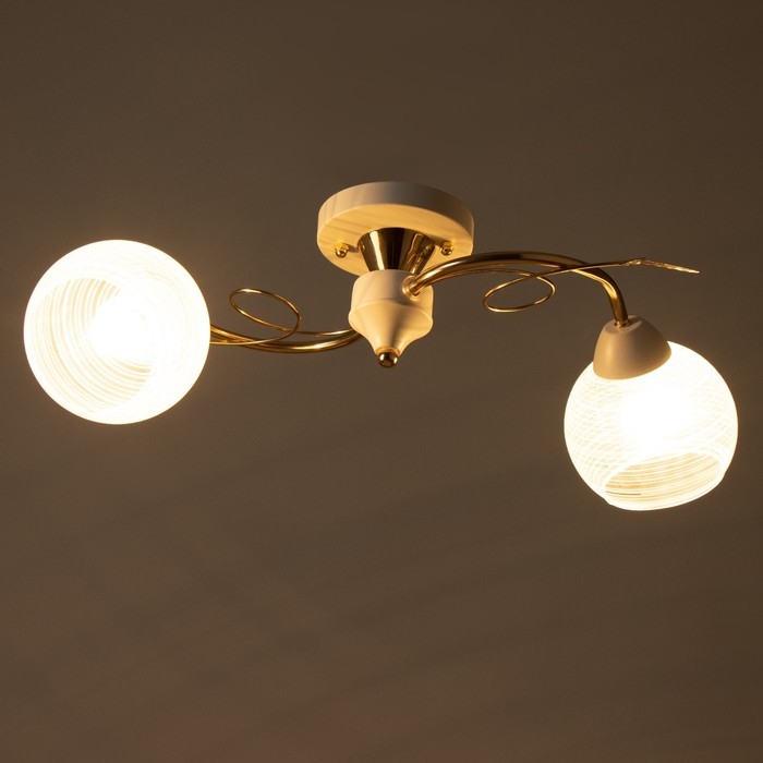 Люстра Люстра "Вива" 2хЕ27 40Вт бело-золотой 56х23х23 см BayerLux