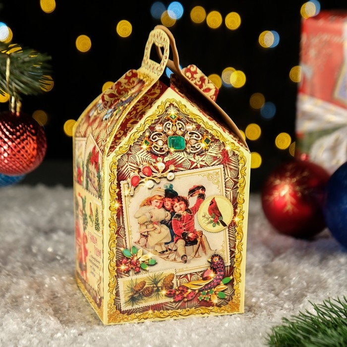 Новый год. Коробка подарочная складная Новый год. Коробка подарочная складная "Столичный" 12 х 12 х 17 см.