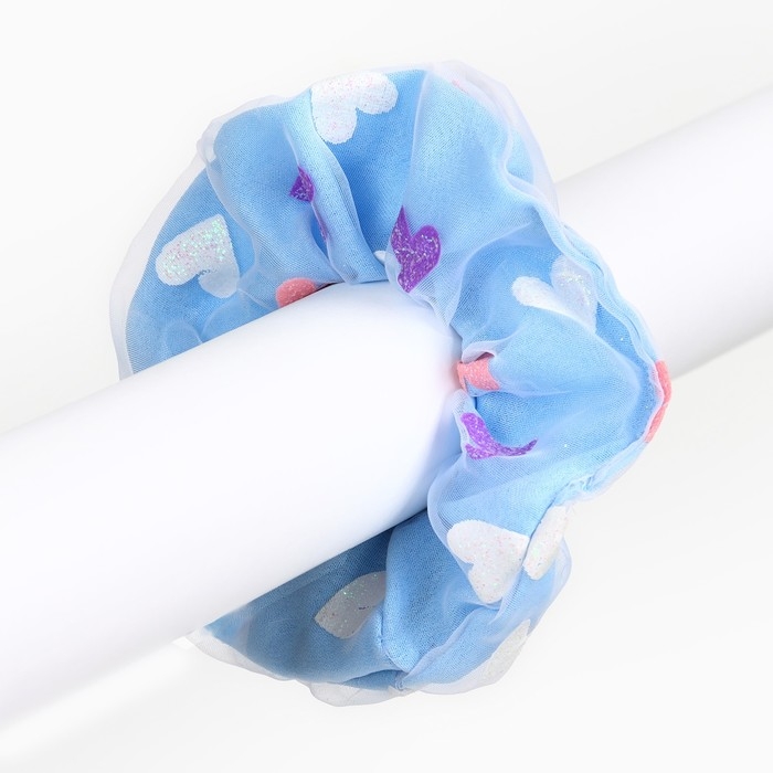Резинка для волос Резинка для волос "Сердечки", голубой, 11 см, Холодное сердце